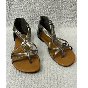 Maurices Women's Regan Metallic Pewter Gladiator Sandals Size 7 #59938